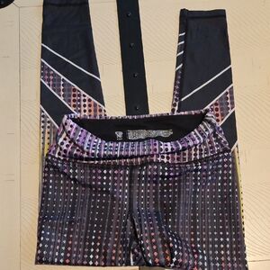 Victoria's Secret Black and Purple Geometric Leggings